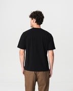 Camiseta Preta Estruturada com Logo Bordado
